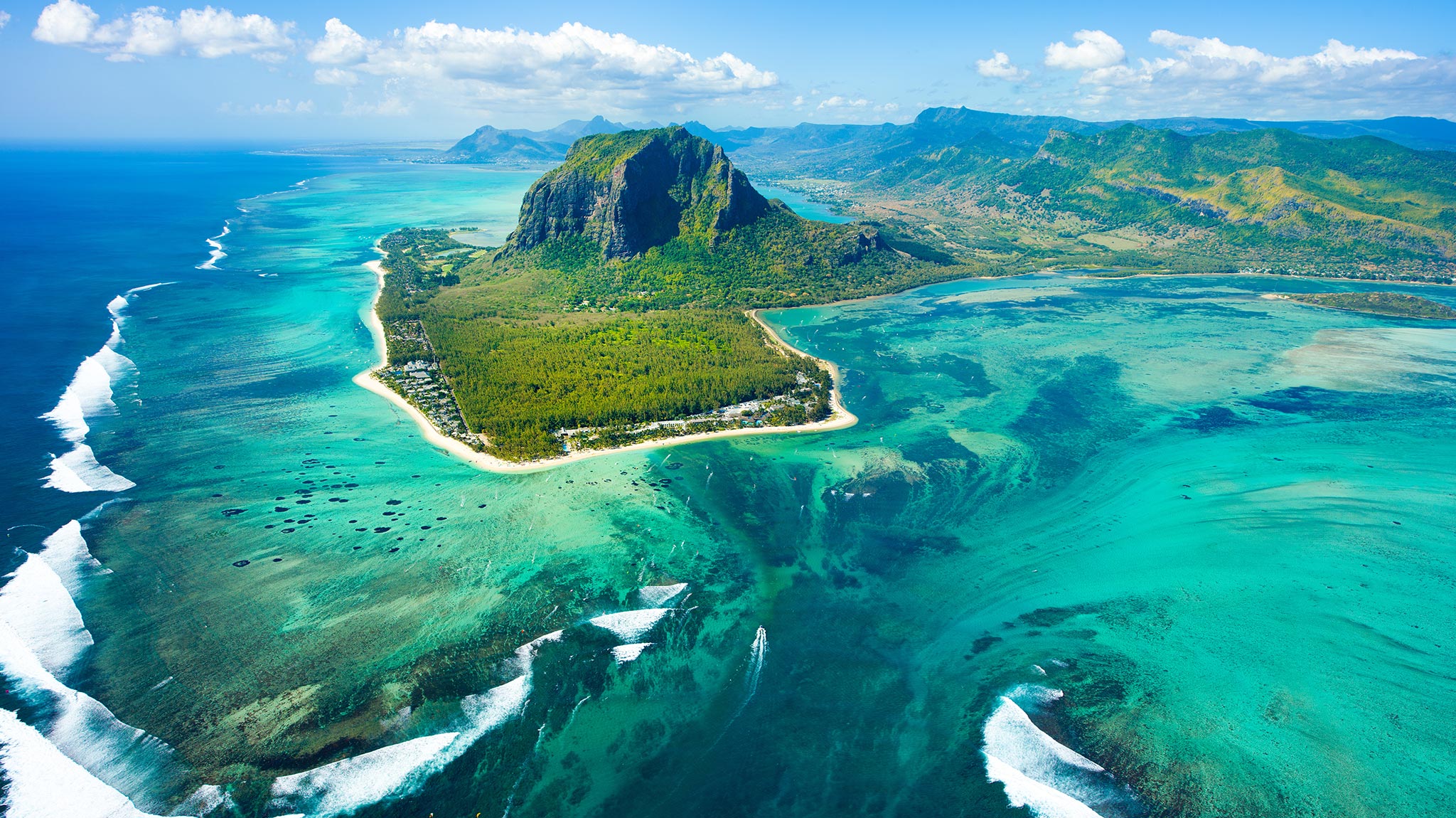 Aerial view of Mauritius island